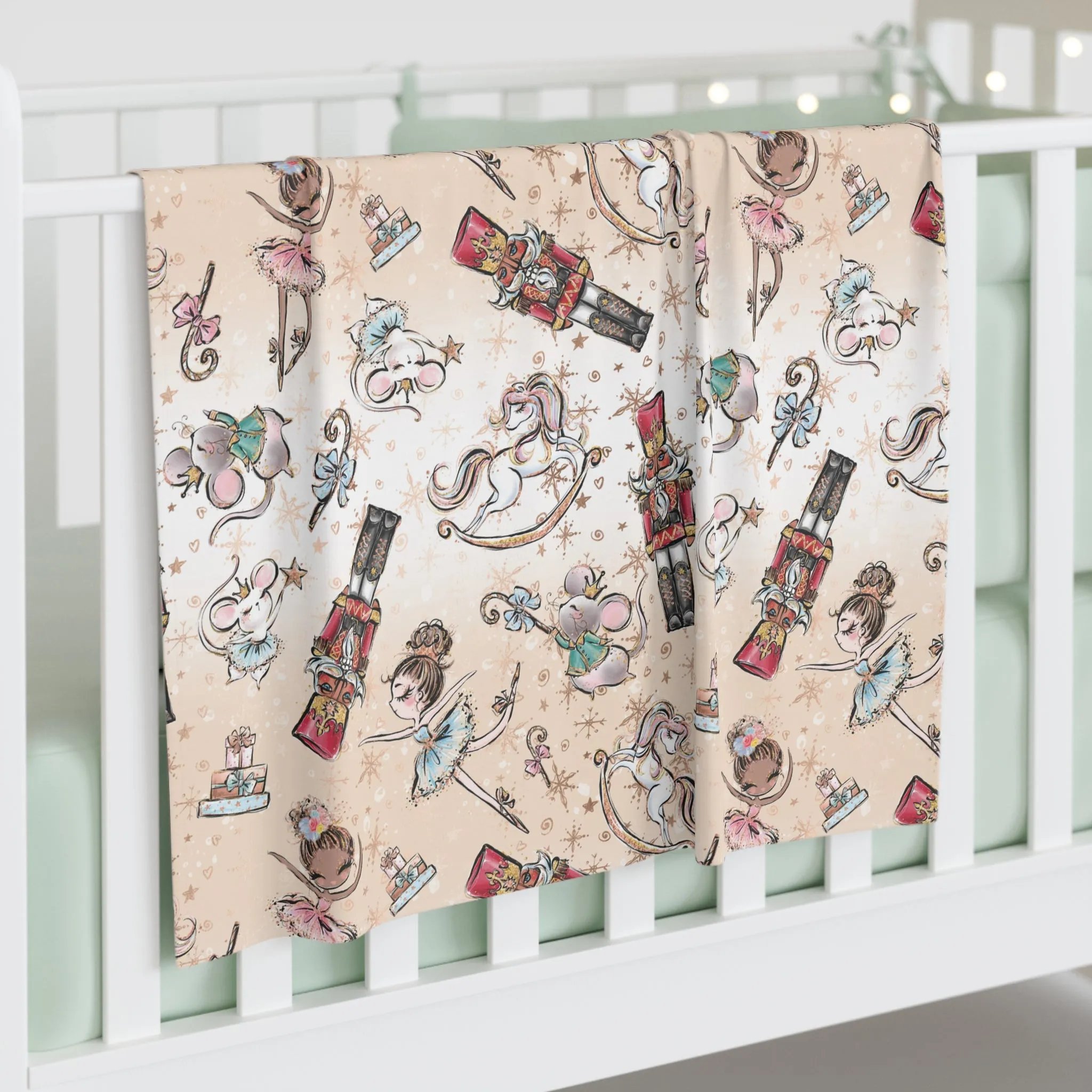 Baby Swaddle Blanket, Christmas Nutcracker Design, Baby Swaddle, Baby Shower gift