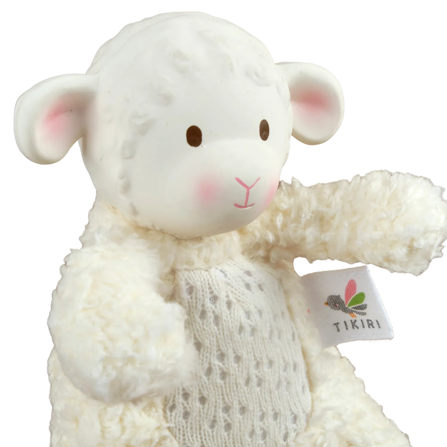 Bahbah the Lamb Baby Soft Toy with Organic Natural Rubber Teether Head