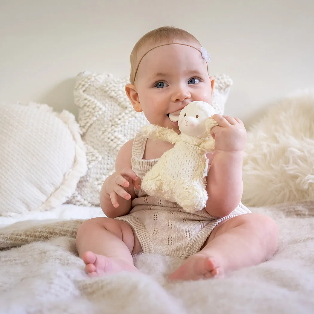 Bahbah the Lamb Baby Soft Toy with Organic Natural Rubber Teether Head