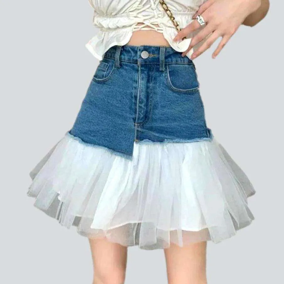 Ballet mini denim skirt