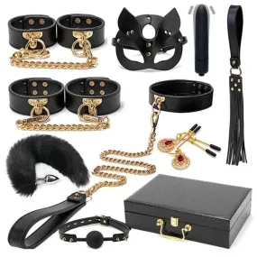 Bdsm Training Handcuffs and Leather Accessories in Stunning Gift Box