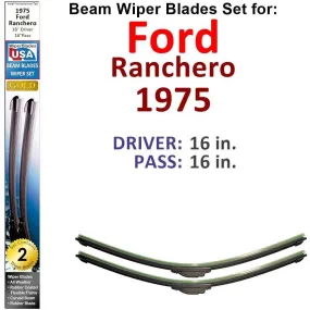 Beam Wiper Blades for 1975 Ford Ranchero (Set of 2)