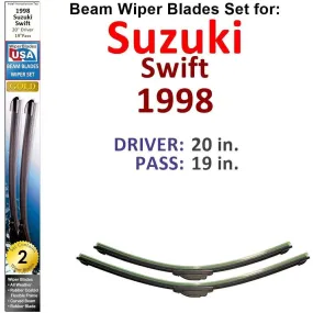 Beam Wiper Blades for 1998 Suzuki Swift (Set of 2)