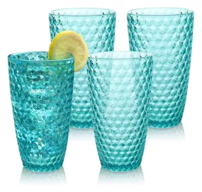 Bellaforte Shatterproof Tritan Plastic Tall Tumblers - Large (Pack of 4)