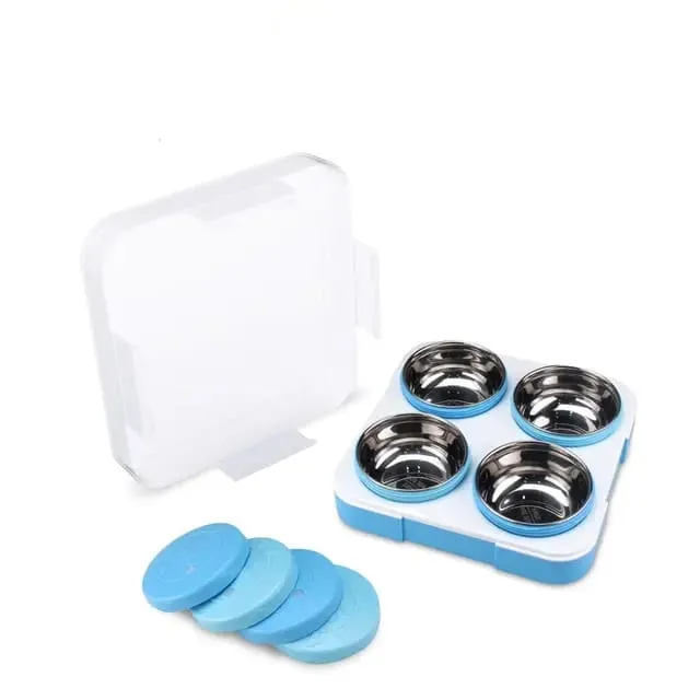 Bento Blast 4 Compartment Stainless Steel Bento Lunch Box with Bag