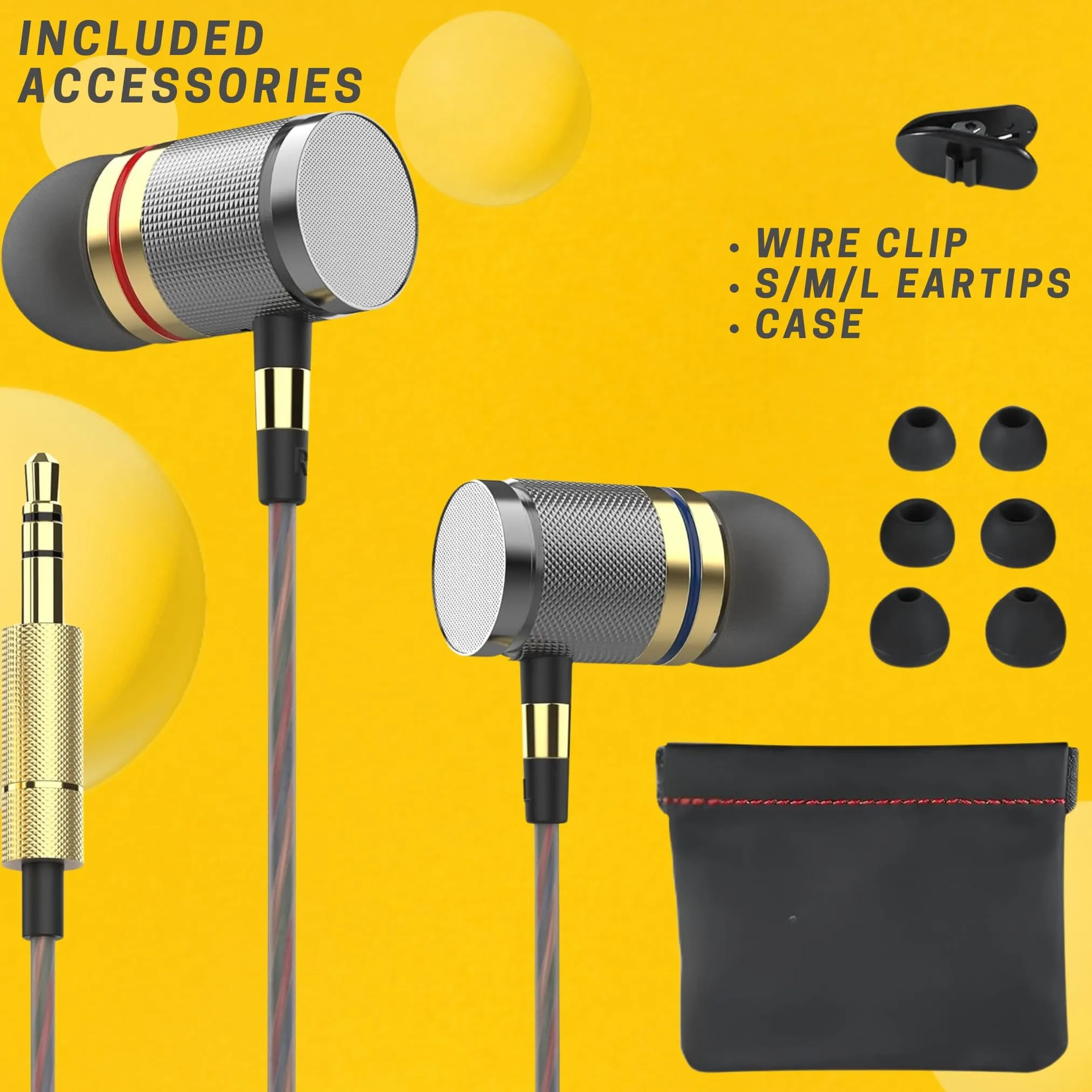 Betron YSM1000 Earphones in Ear Headphones Wired 3.5mm Jack Tangle-Free Cable Case and Noise Isolating Earbuds