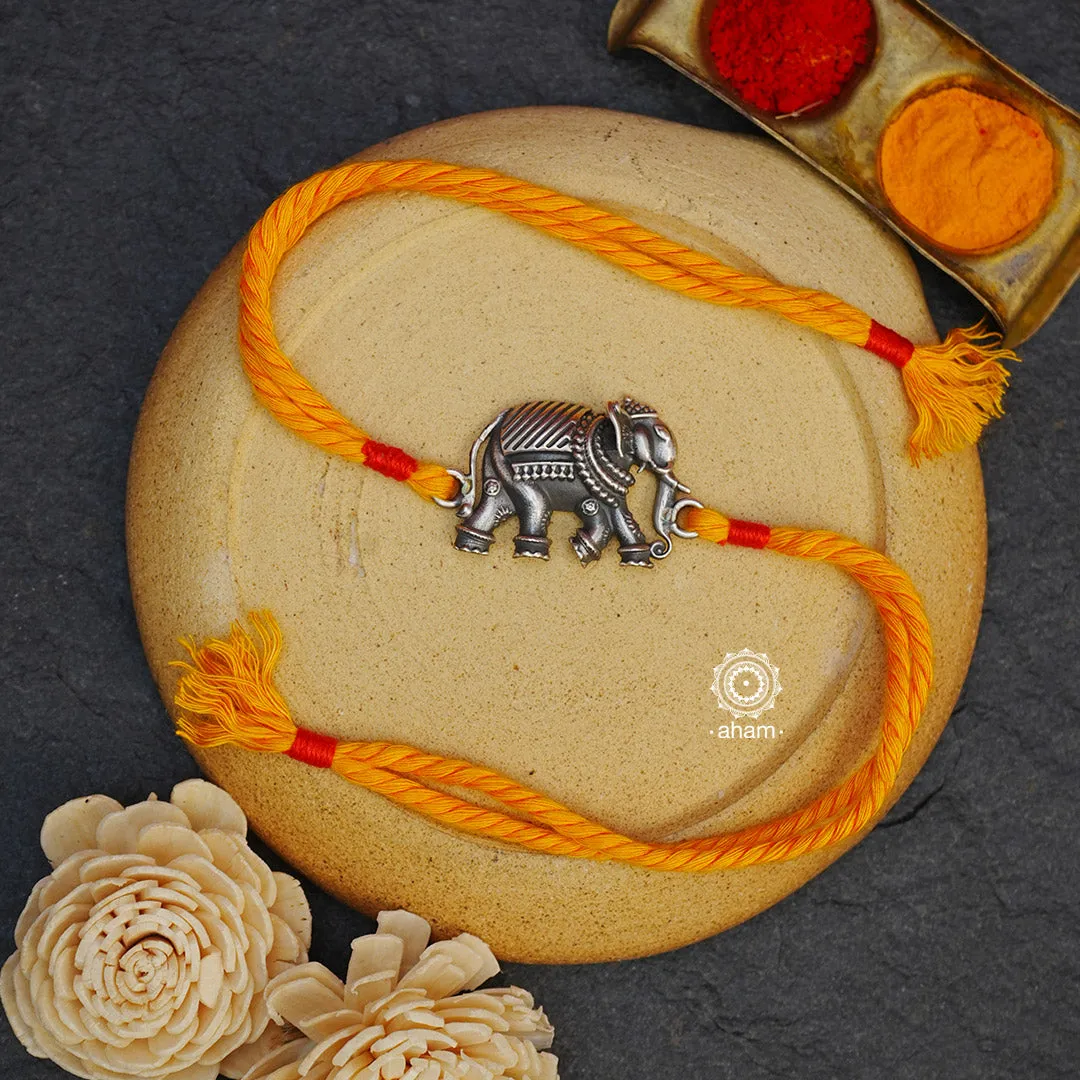 Big Elephant Silver Rakhi