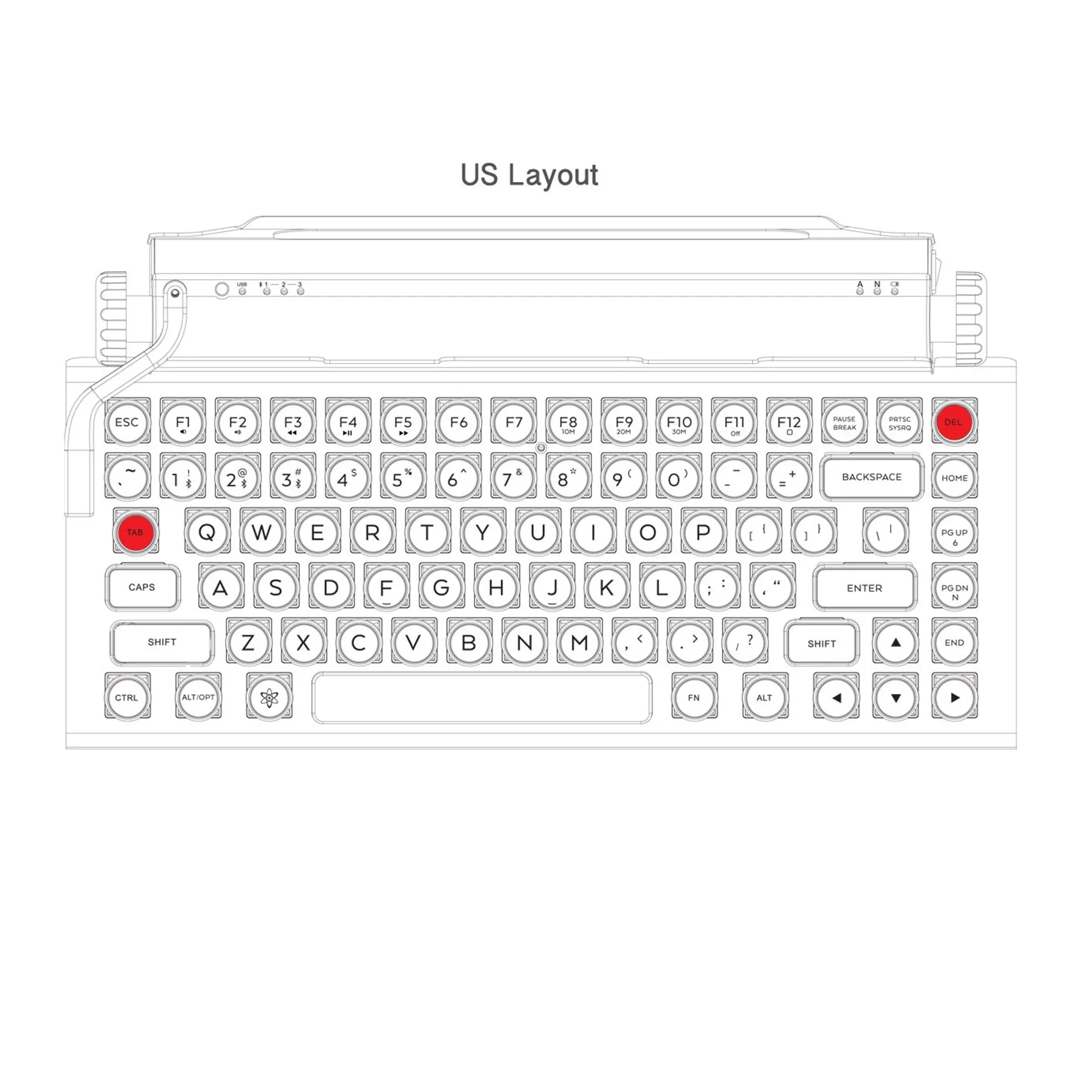 BLACK CHROME QWERKYWRITER® US Layout