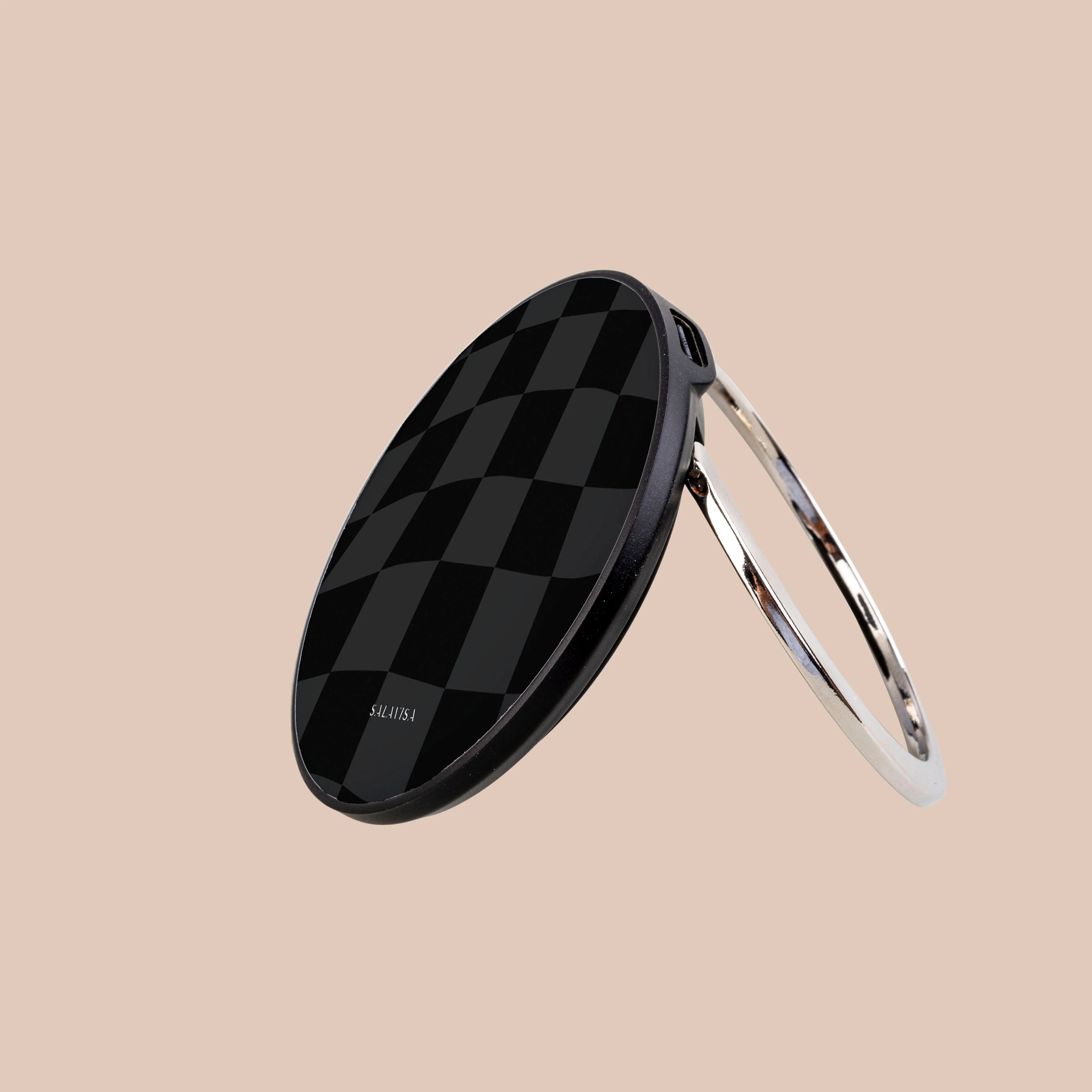 Black Wave Checkered Wireless Charger