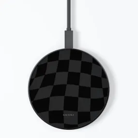 Black Wave Checkered Wireless Charger