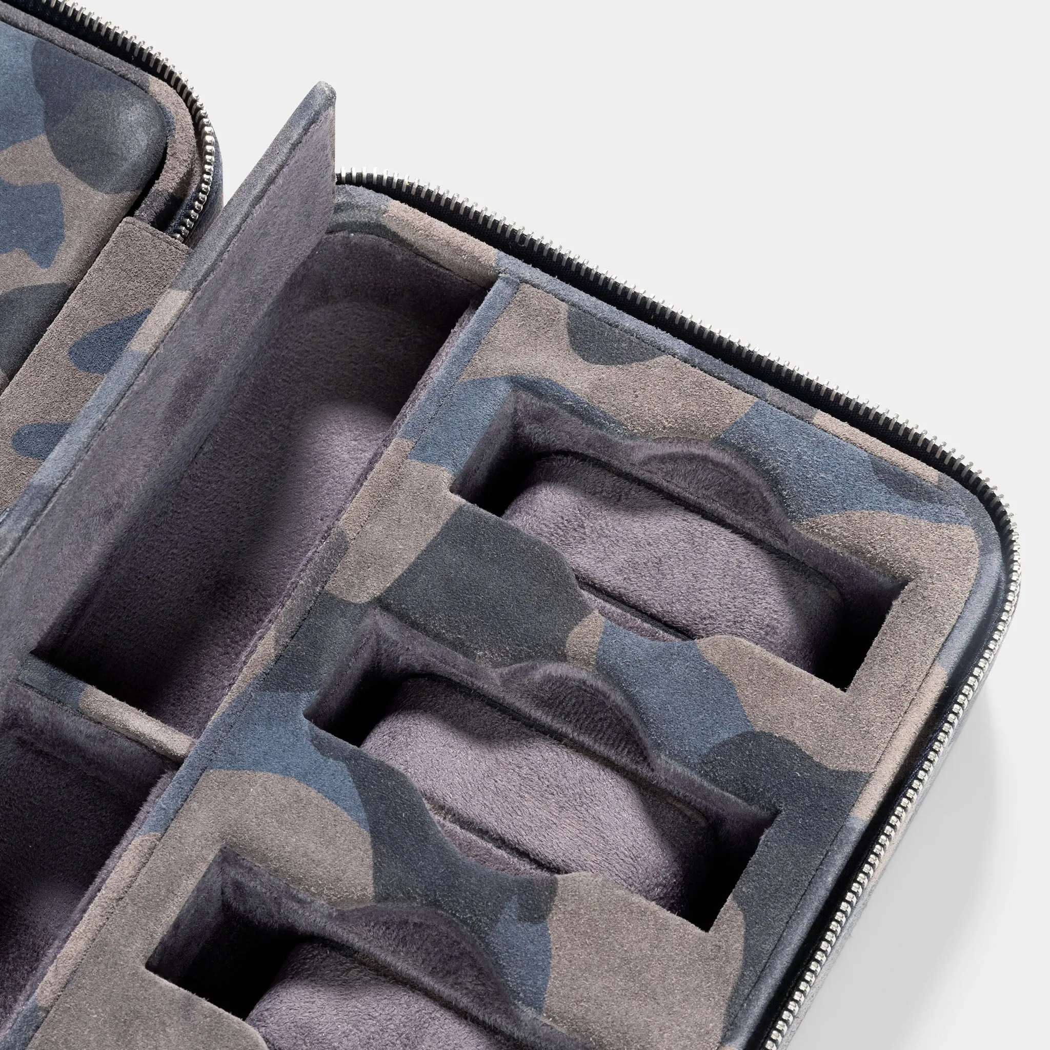 Blue Camo Suede Luxury Leather Watch Box by JPM