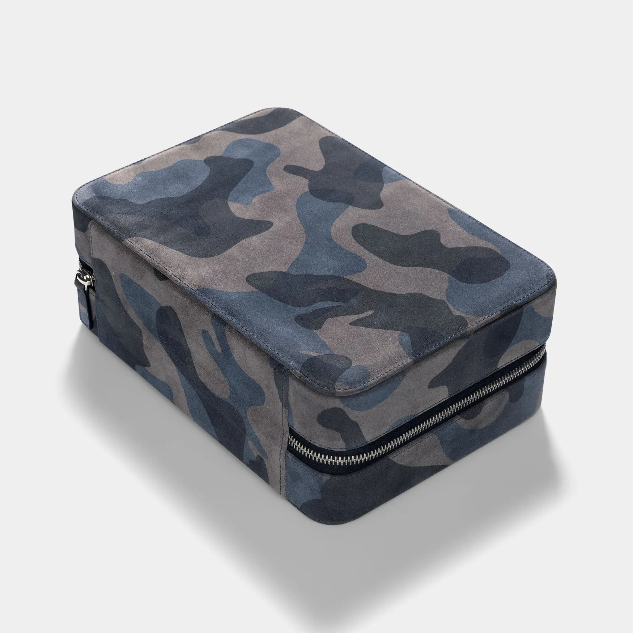 Blue Camo Suede Luxury Leather Watch Box by JPM