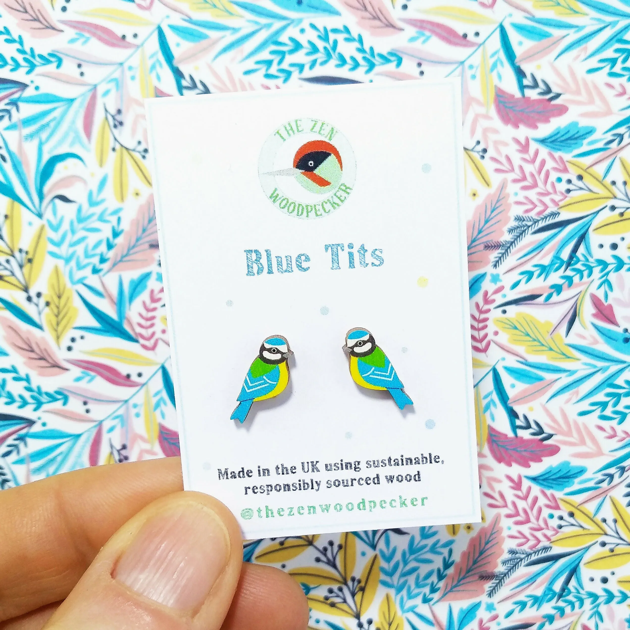 Blue Tit Earrings