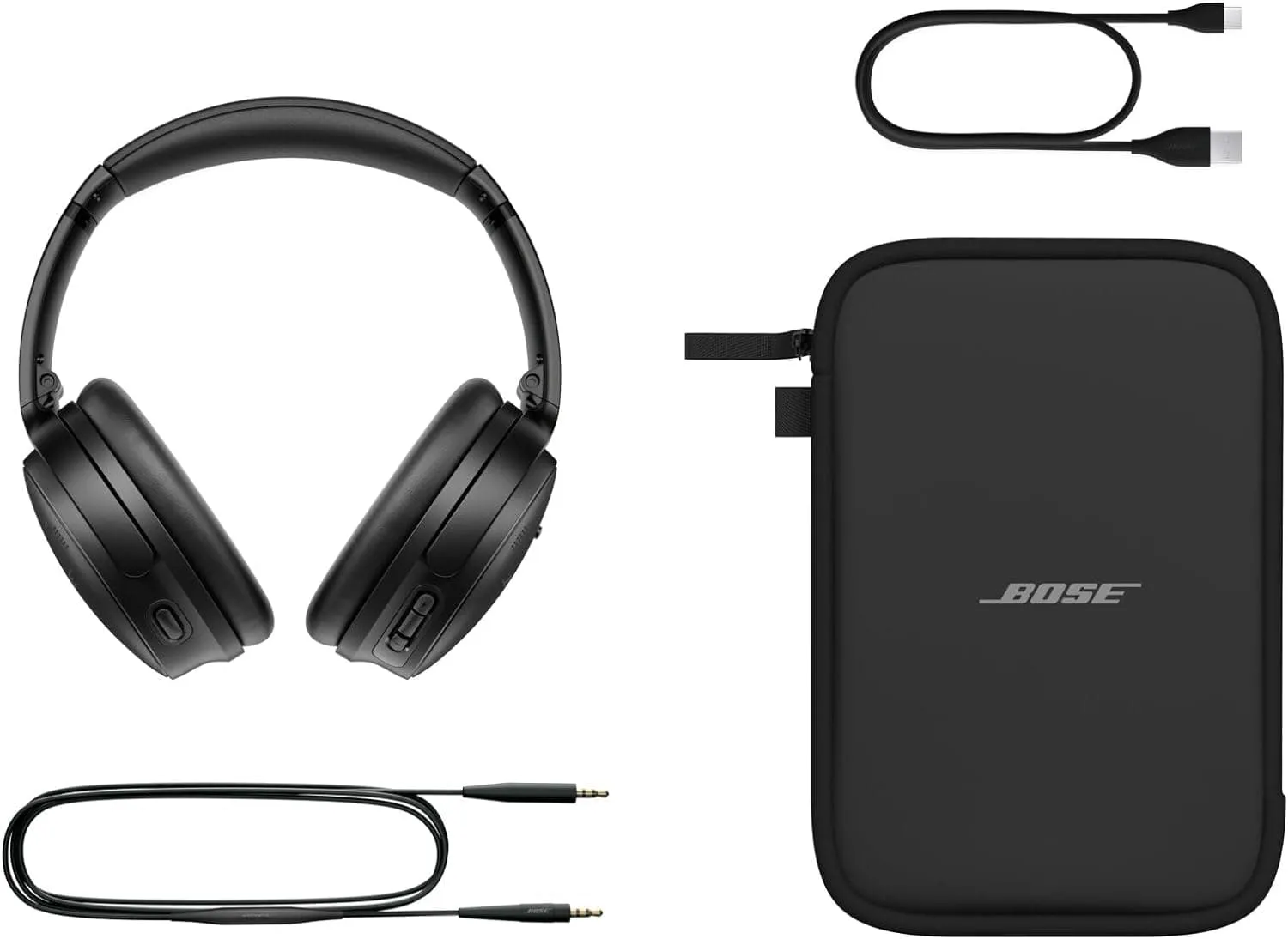 Bose QuietComfort SC Wireless Noise Cancelling Headphones, Bluetooth Over Ear Headphones with Up To 24 Hours of Battery Life, with Soft Case, Black