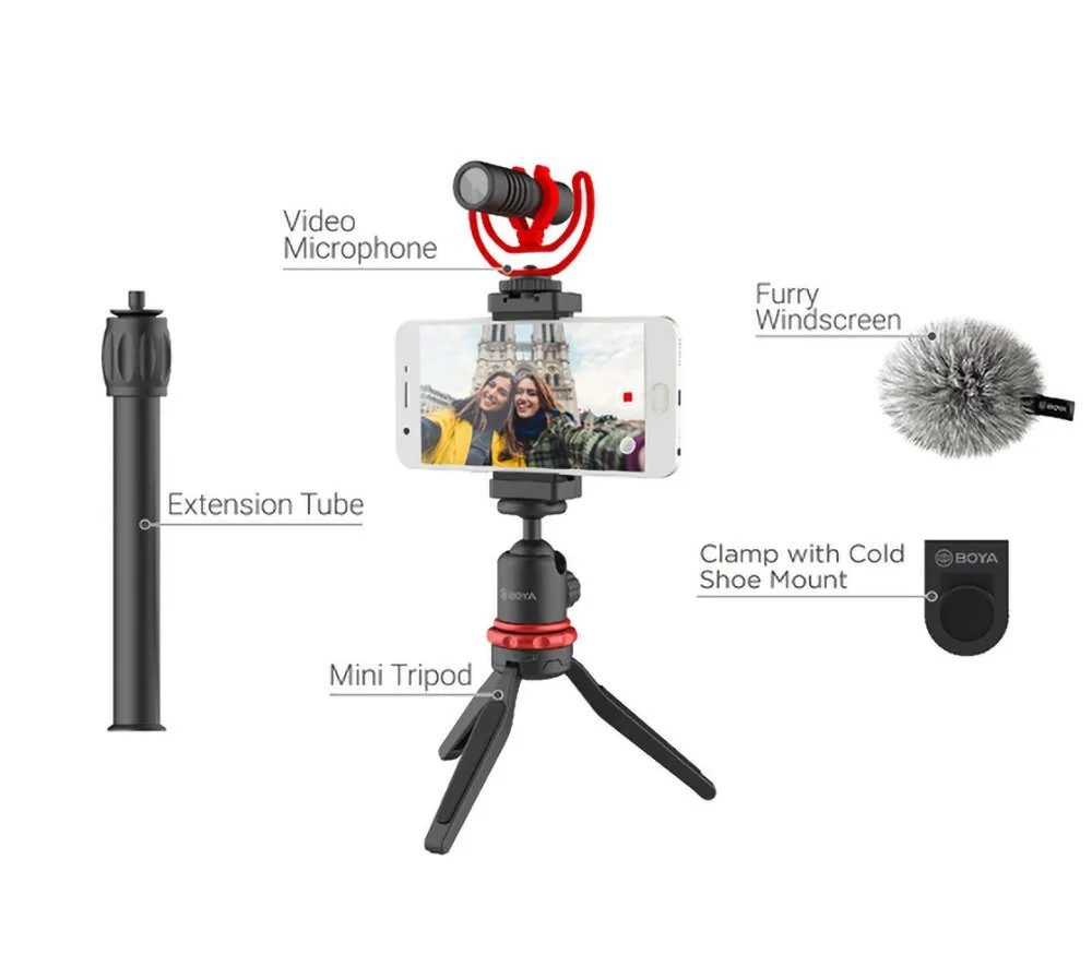 BOYA vlogger kit plus （BY-T1/BY-C12/BY-MM1 ) - Black