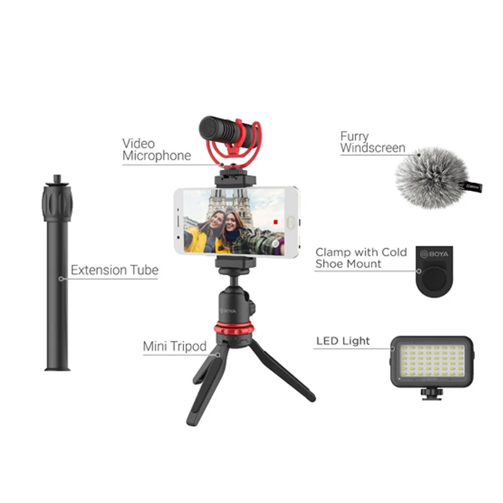 BOYA vlogger kit plus （BY-T1/BY-C12/BY-MM1 ) - Black