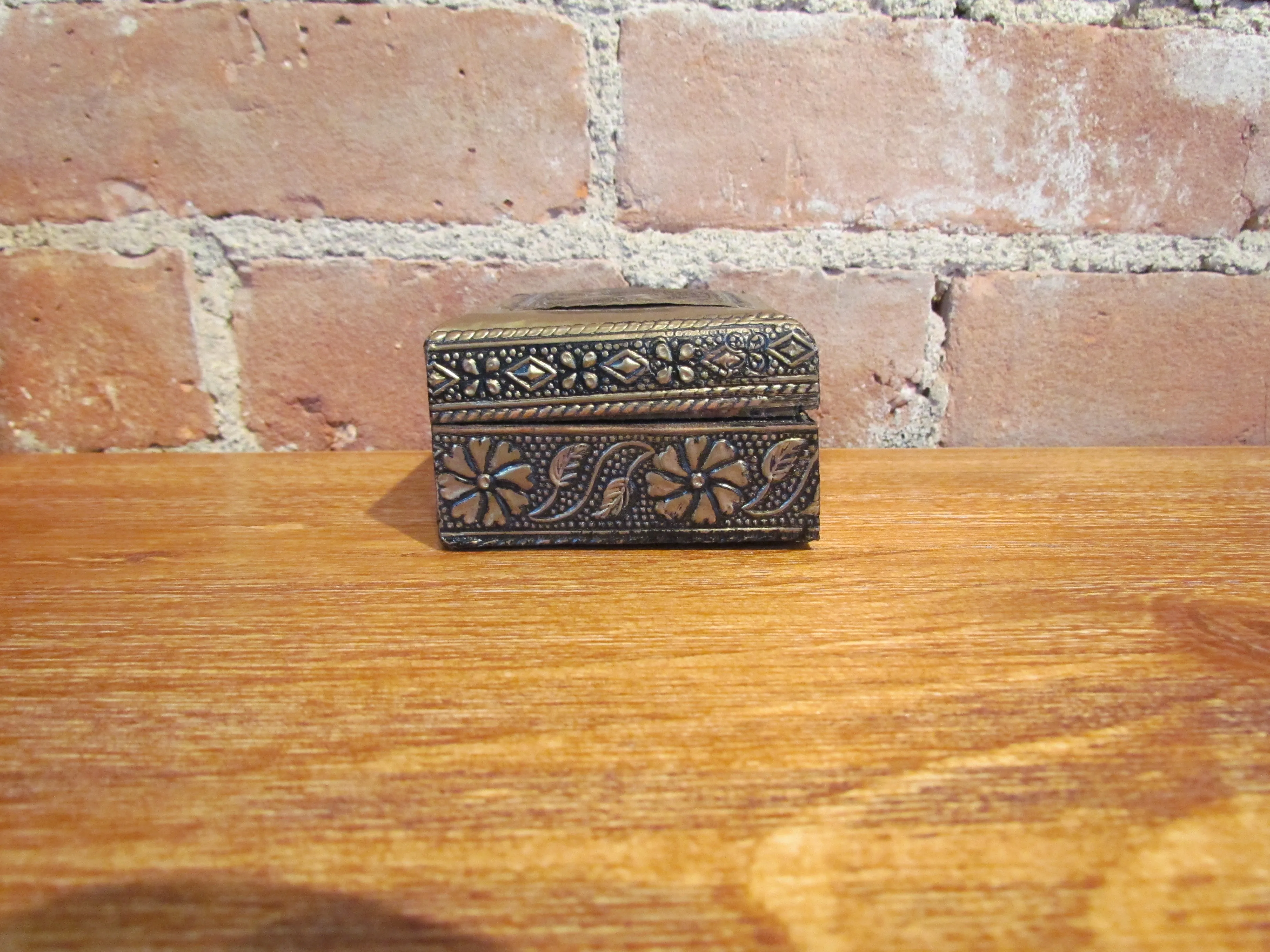 Brass & Wood Elephant Trinket Box