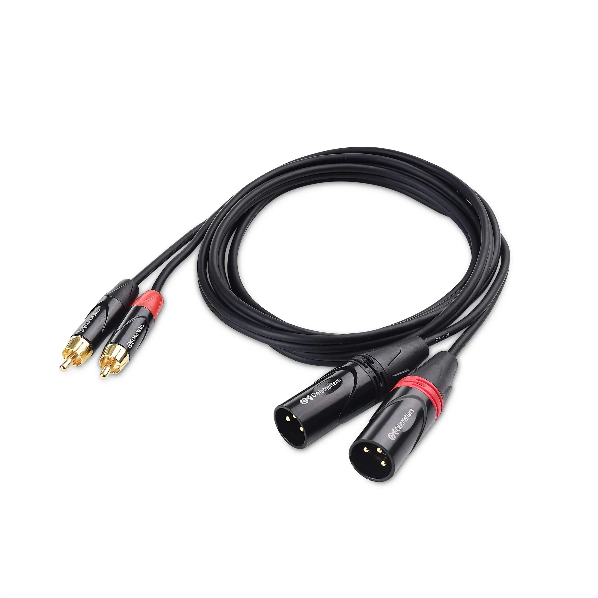 Cable Matters Dual Rca to Xlr Male Unbalanced Audio Interconnect Cable 6 Feet