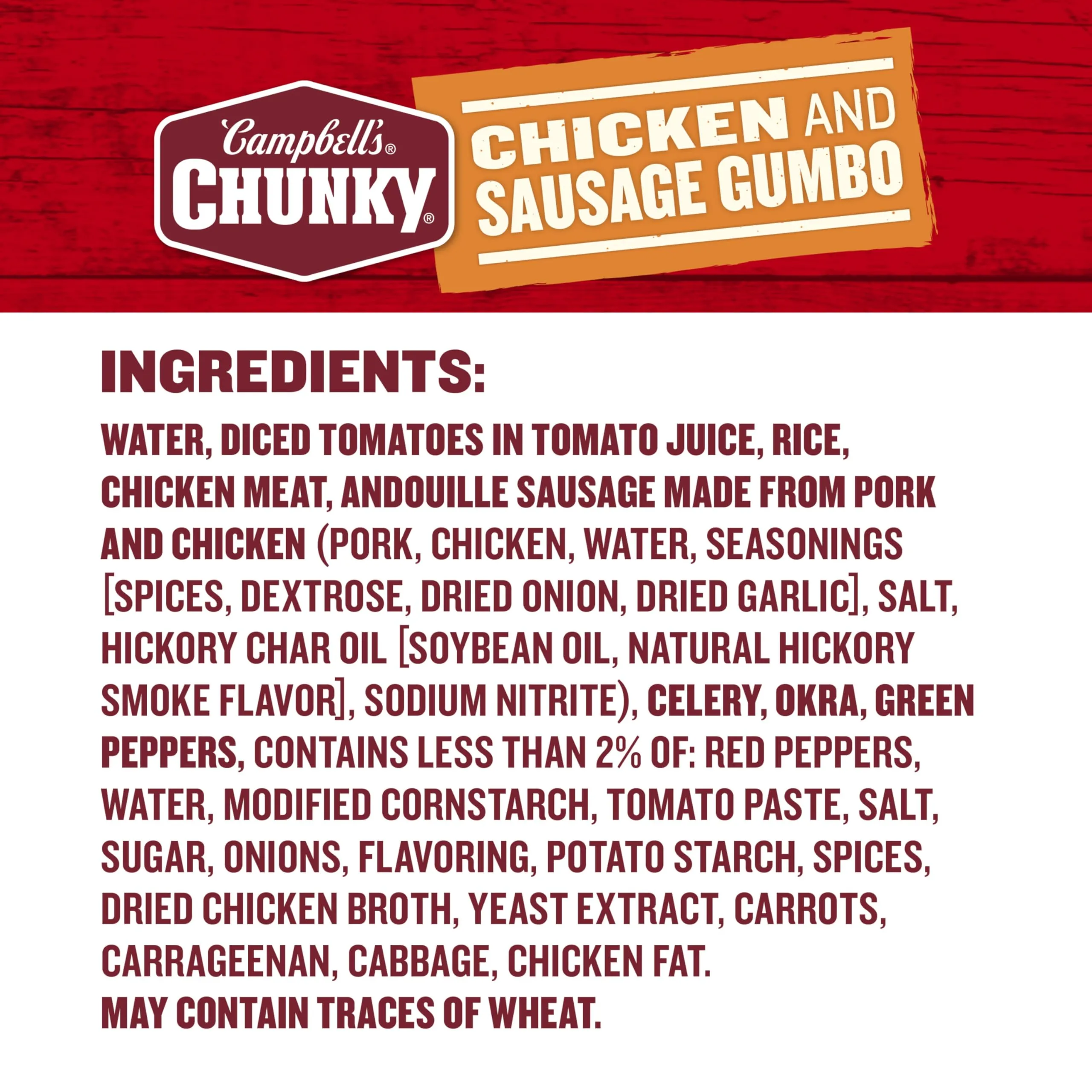 Campbell’s Chunky Chicken and Sausage Gumbo Soup - 18.8 oz Can