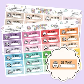 Car Payment Quarter Box Stickers