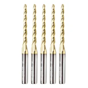 Carving Tapered Ball Nose CNC Router Bit | 1° x 1⁄8 Dia x 1⁄16 Radius x 1 1⁄2 x 1⁄4 Shank x 3" Long | 46284-5 | 738685928455