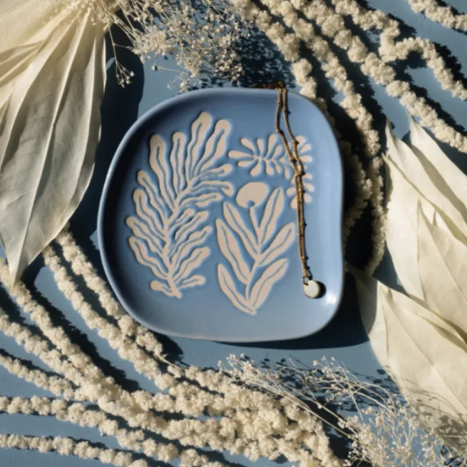 Ceramic Trinket Tray - Blue Entwine