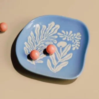 Ceramic Trinket Tray - Blue Entwine