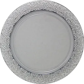 Charger Hammered Design Plates Silver 13" 2CT