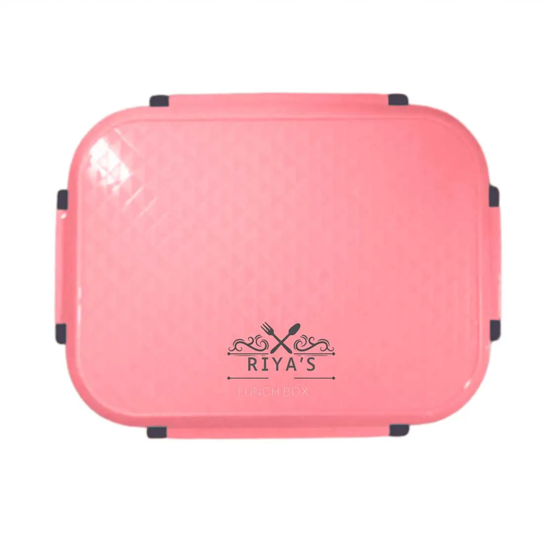 Childrens Lunch Box with Name - Pink Stainless Steel Lunch Box