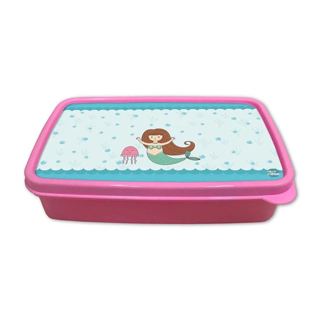 Childrens Plastic Lunch Box for Girls Return Gifts Birthday Party - Mermaid Jellyfish