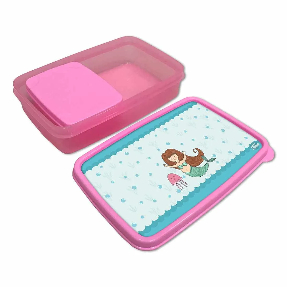 Childrens Plastic Lunch Box for Girls Return Gifts Birthday Party - Mermaid Jellyfish