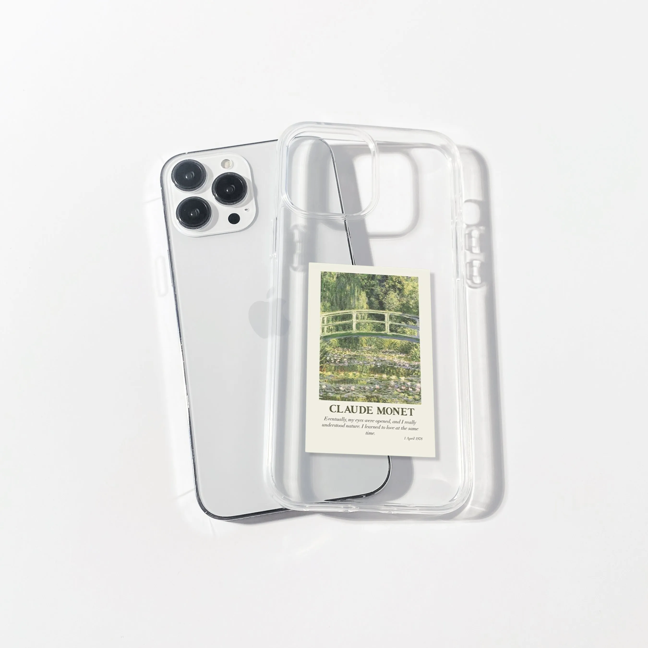 Claude Monet Art Polaroid Aesthetic Silicone Clear Case