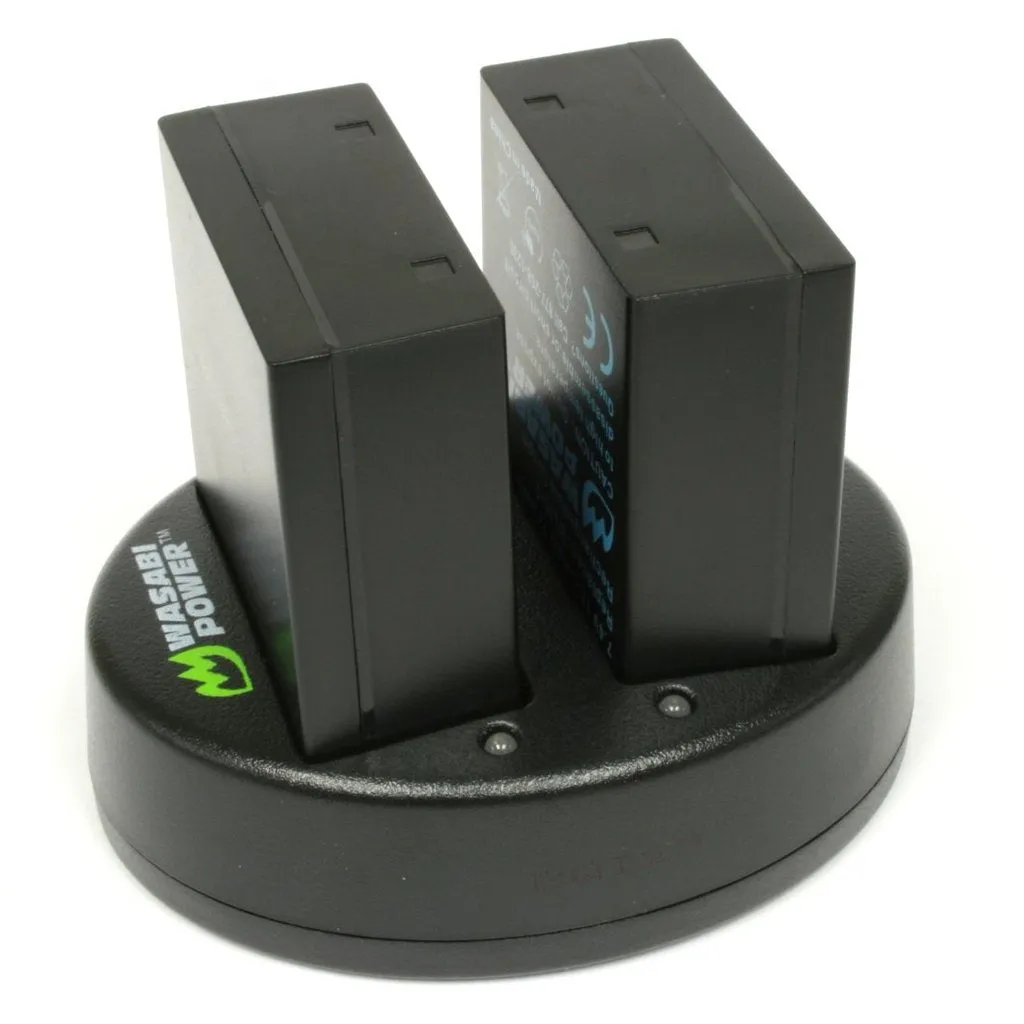 [CLEARANCE] Wasabi Power Battery (2-Pack) and Dual Charger for Olympus BLH-1 Fully Decoded