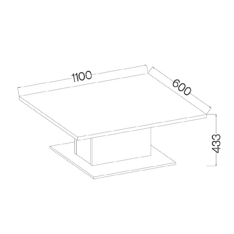 COFFEE TABLE BRISTOL SONOMA 110X60CM