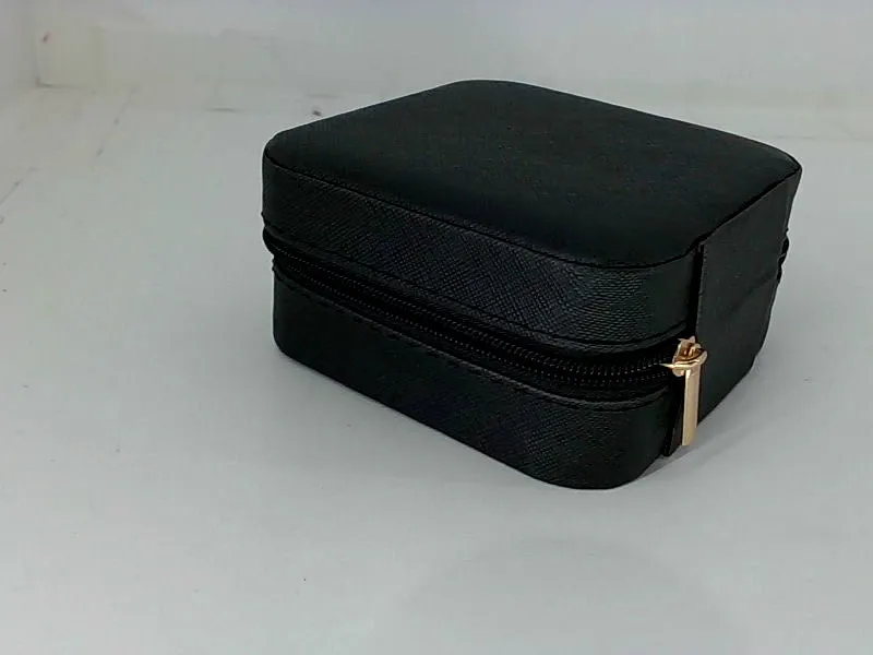 Compact Black Travel Jewelry Box Case - Small Size