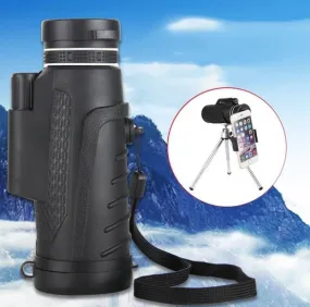 Compatible with Apple, High Quality 40X60 HD Zoom Telephoto Monocular Telescope With Clip   Tripod For Mobile Phone