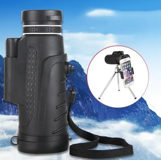 Compatible with Apple, High Quality 40X60 HD Zoom Telephoto Monocular Telescope With Clip   Tripod For Mobile Phone