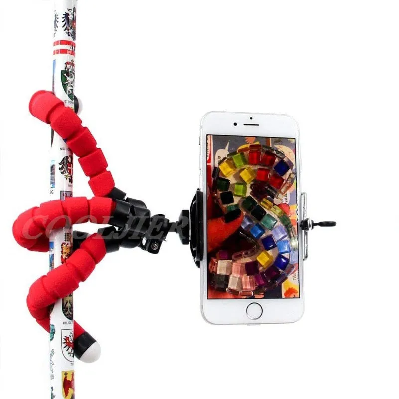 COOLJIER Flexible Sponge Octopus Mini Tripod With Bluetooth Remote Shutter For iPhone mini Camera Tripod Phone Holder clip stand