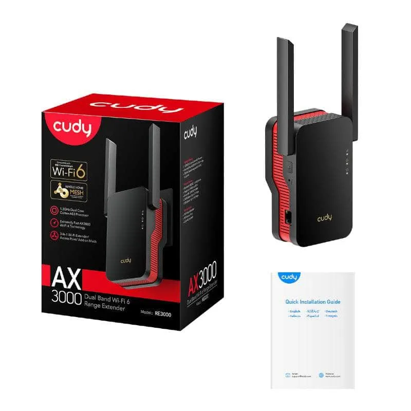 Cudy Ax3000 Wi Fi Range Extender | Wall Plug Re3000