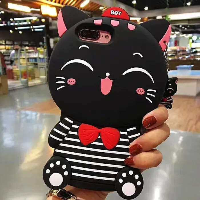 Cute Mouse Cartoon Silicone Mobile Phone Case for girls