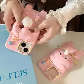 Cute Pig Bubble Silicon Phone Case (For iPhones)