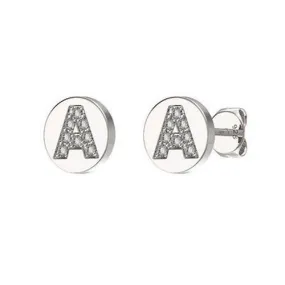 CZ Initial Earrings A - Z