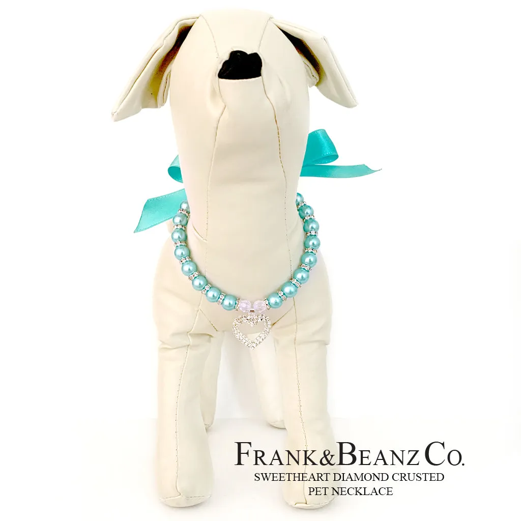 Diamond Heart Tiffany Dog Necklace Luxury Pet Jewelry