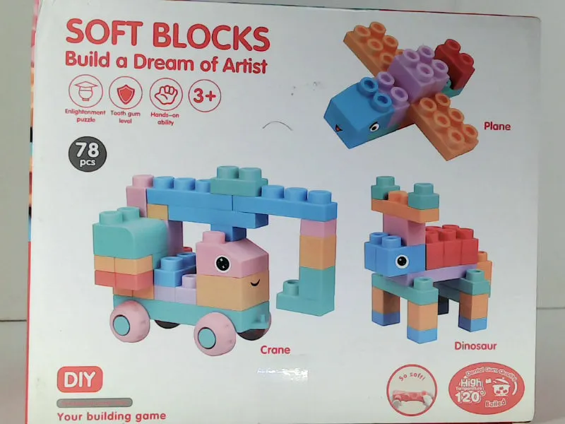 DIY Soft Building Blocks Toy Set - 78 Piece Multicolor Educational Kit