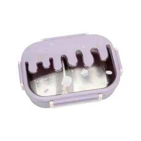 DOUBLE COMPARTMENT ICE-CREAM PRINT LUNCH BOX - PURPLE