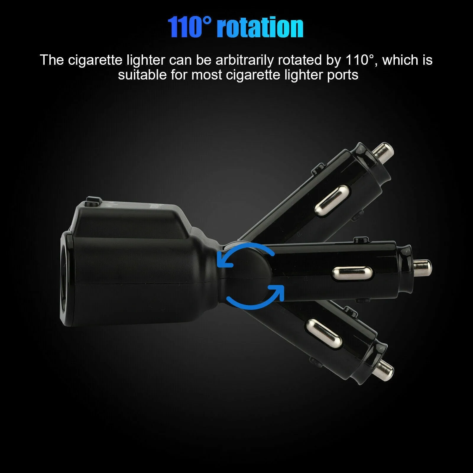 Dual Car Cigarette Lighter Socket Dual USB Charger Adapter Bluetooth5.3 MP3 Player