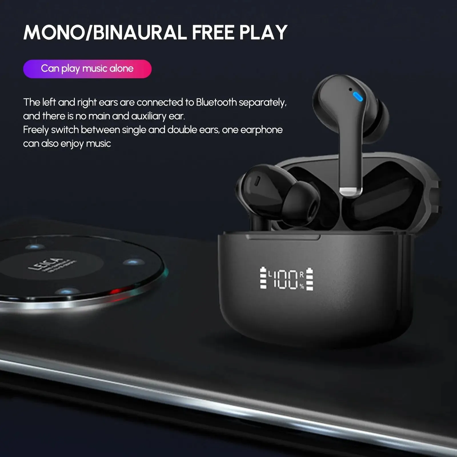 Dual Noise Cancelling True Wireless Earbuds Bluetooth Headphones