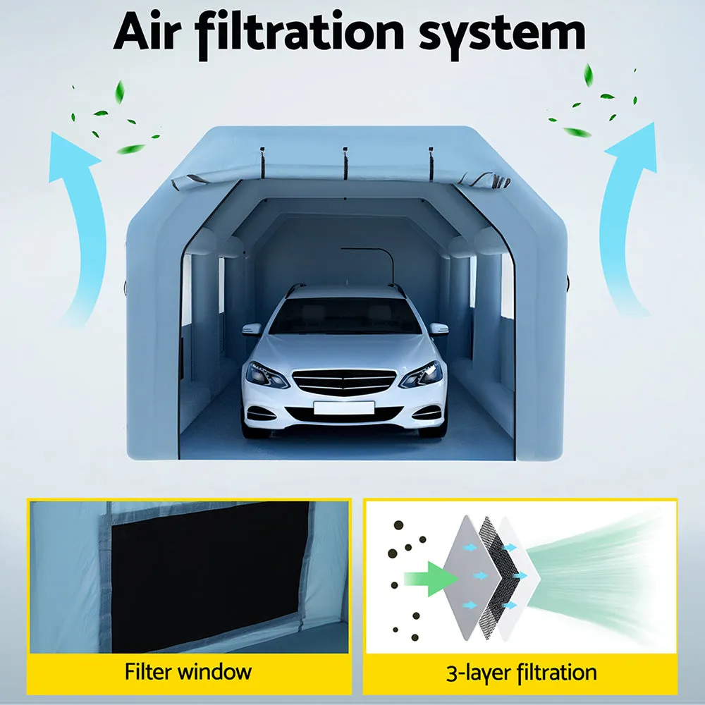 Durable Inflatable Spray Booth 8.5x4.6M with 2 Blowers - Giantz