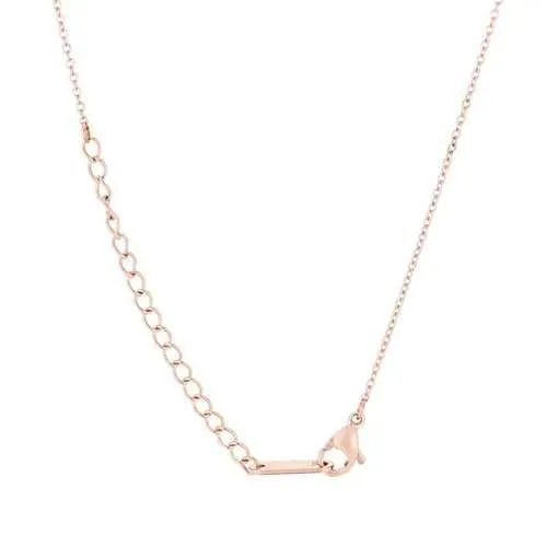 Elaina Rose Gold Stainless Steel W Initial Necklace