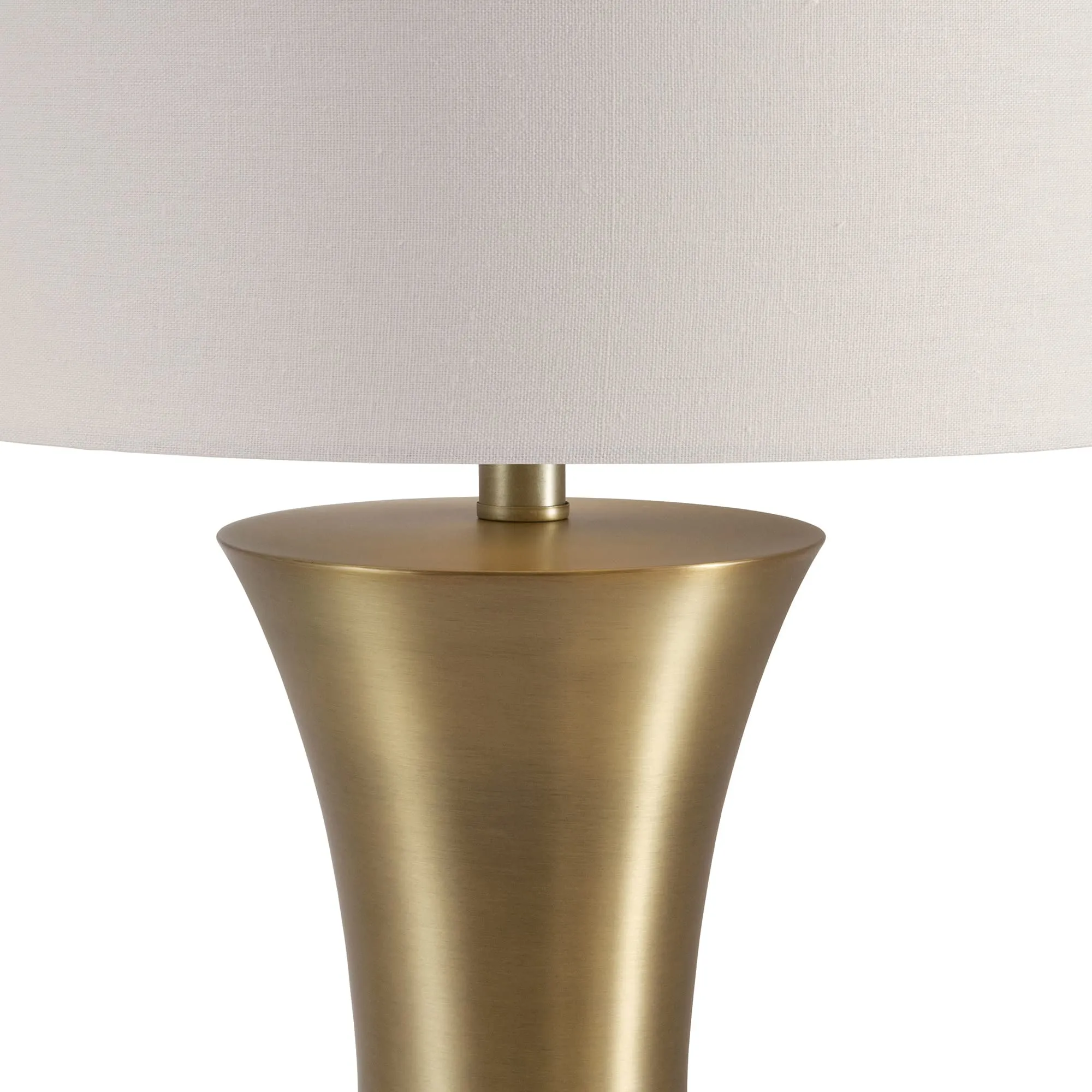 Elegant Henn&hart 24.25 Table Lamp With Linen Shade in Antique Brass